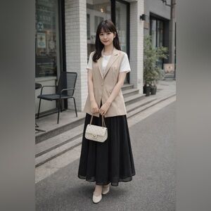 Bagatelle Women's Beige Sleeveless Vest